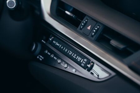 Panel of a modern car. Screen multimedia system.の写真素材