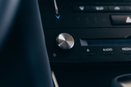 Panel of a modern car. Screen multimedia system.の写真素材