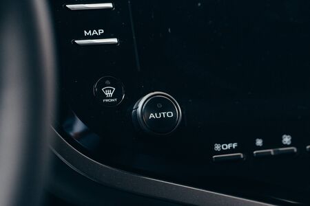 Panel of a modern car. Screen multimedia system.の写真素材