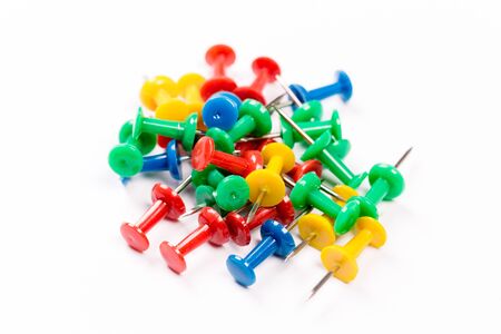 Group of push-pins, isolated on white