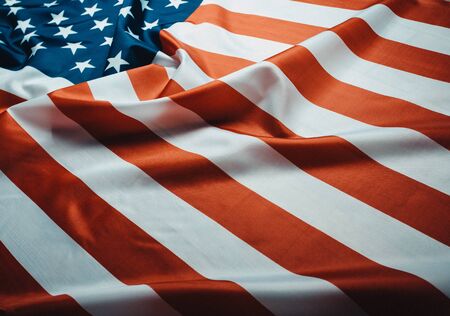 American flag waving in the wind.の写真素材