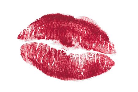 red kiss isolated on white backgroundの写真素材