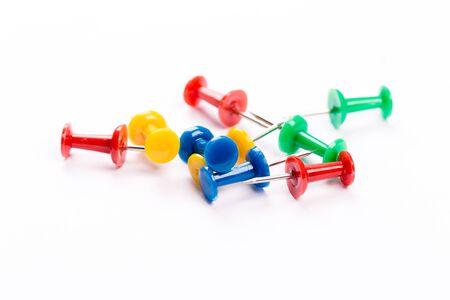 Group of push-pins, isolated on white