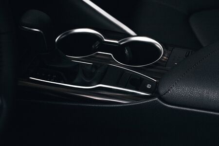 Leather upholstery inside the car interiorの写真素材