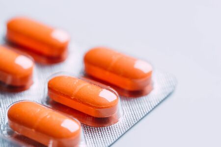 new packaging of tablets on a white background, tinted photoの写真素材