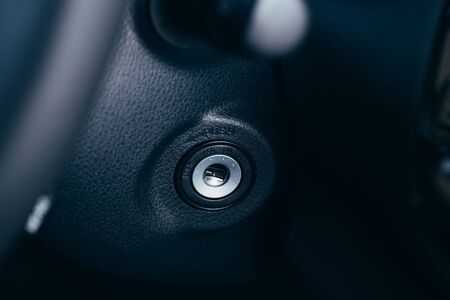 car interior - devices, the concept of driving  Modern car interior details  egnition lockの写真素材