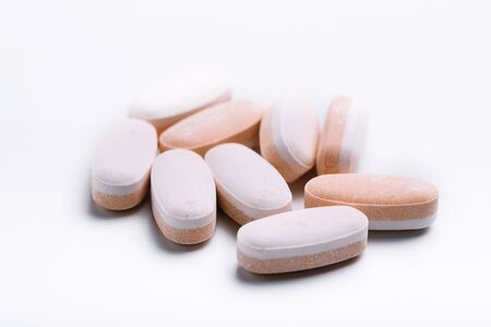 medical pills isolated on white background