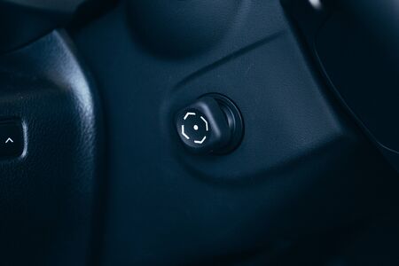 car interior - devices, the concept of driving  Modern car interior details  buttonの写真素材