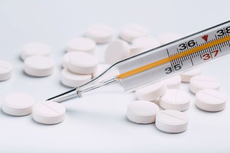 medical pills isolated on white background