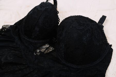 beautiful lace lbeautiful lace lingerie on a pink backgroundwear on a pink backgroundの写真素材