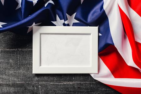 American flag on dark background. Flag Veterans Day Conceptの写真素材