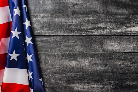 American flag on dark background. Flag Veterans Day Conceptの写真素材