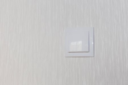 Close-up Modern socket electric switch white. electrical equipment.