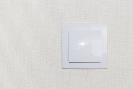Close-up Modern socket electric switch white. electrical equipment.の写真素材