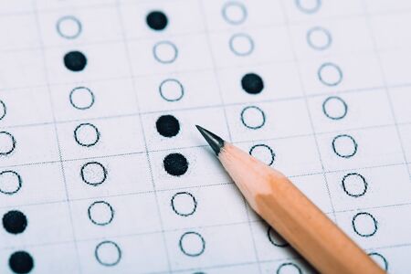 pencil for the exam. printed school test
Answer sheetの写真素材