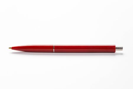 plastic ballpoint pen isolated on white backgroundの写真素材