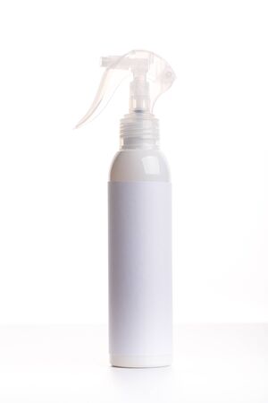 plastic bottle with cleaning liquid. Isolated on white. cosmetic product. House cleaningの写真素材