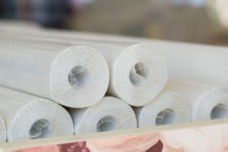 trendy multicolored modern design rolls wallpaper as backgroundの写真素材