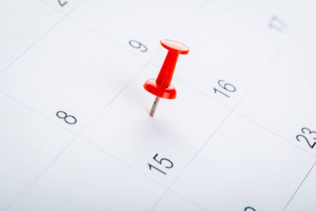 2020 calendar page marked with an important date in red pin. timeline, time, concept, idea,...