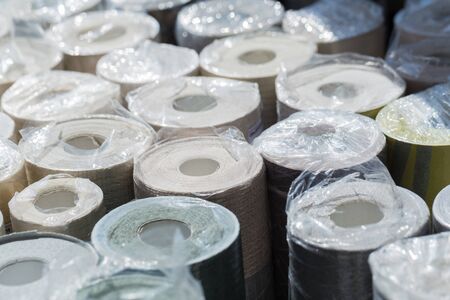 trendy multicolored modern design rolls wallpaper as backgroundの写真素材