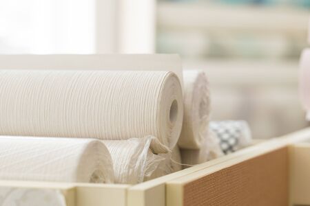 trendy multicolored modern design rolls wallpaper as backgroundの写真素材