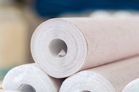 trendy multicolored modern design rolls wallpaper as backgroundの写真素材