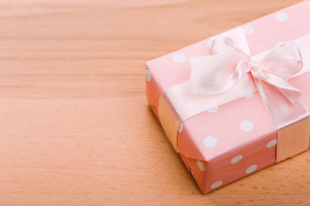 beautiful gift box with altas bow. holiday card concept.の写真素材