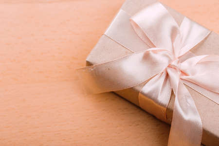 beautiful gift box with altas bow. holiday card concept.の写真素材