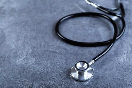 composition of the medical object. stethoscope on white background. selective focusの写真素材