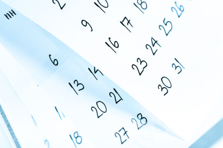 Abstract blur calendar for month schedule to make an appointment or manage the schedule every day pages flipping close backgroundの写真素材