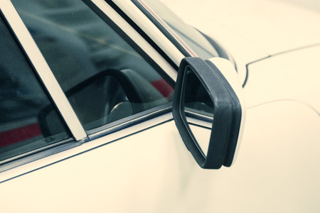 Side rear-view mirror on show car