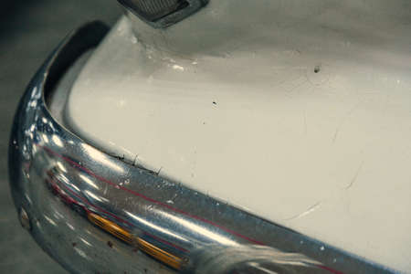metal parts of the painted car body. shooting closeの写真素材