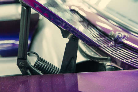 metal parts of the painted car body. shooting close