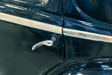 metal parts of the painted car body. shooting closeの写真素材