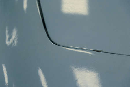 metal parts of the painted car body. shooting closeの写真素材