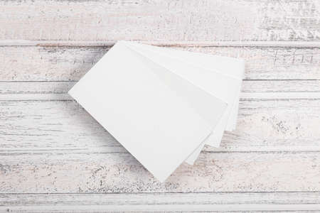 Business cards blank mock up on wooden background mock up for design