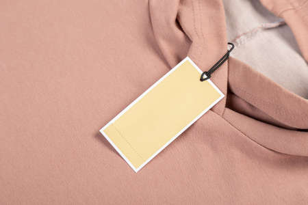 Plain clothing price tag close up place for your textの写真素材