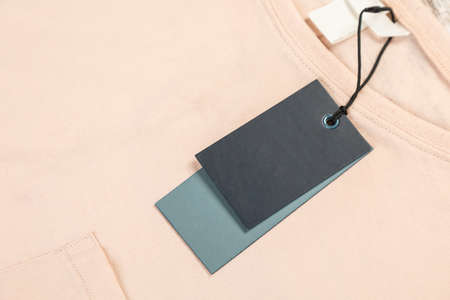 Plain clothing price tag close up place for your text or logoの写真素材