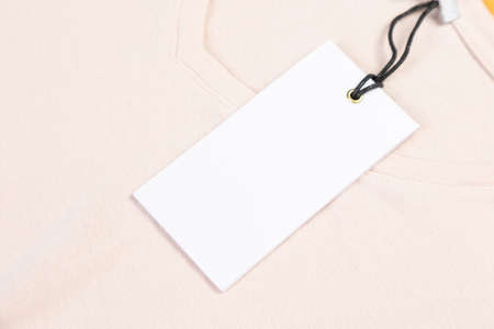 Plain clothing price tag close up place for your text or logo