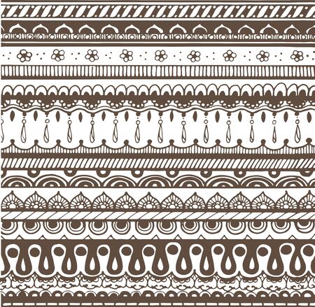 hand drawn ornament, border on white backgroundのイラスト素材