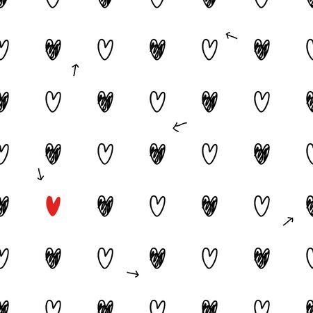 seamless pattern with small heartsのイラスト素材