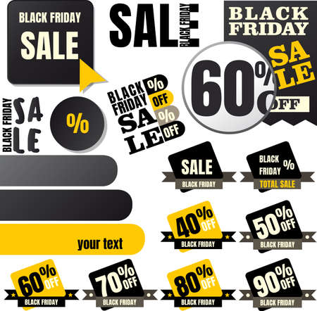 black friday sale tagsのイラスト素材