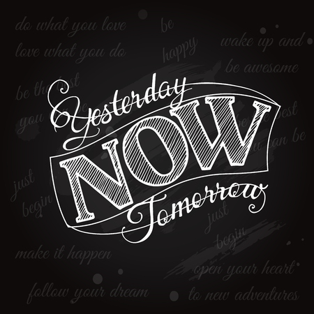 Hand drawn lettering on blackboardのイラスト素材