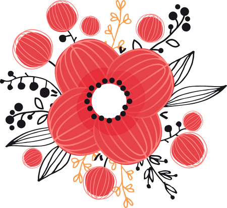 decorative vector floral card with flowerのイラスト素材