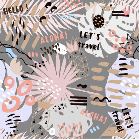 decorative summer abstract seamless patternのイラスト素材