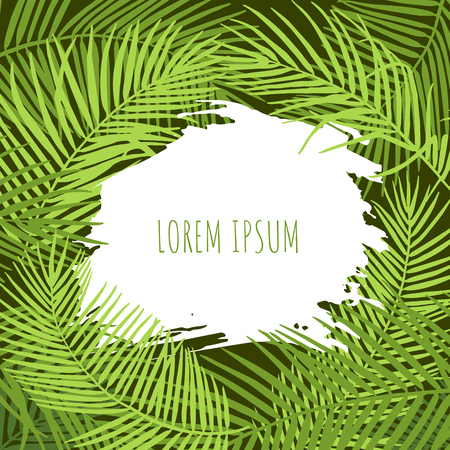 Summer abstract design template. Palm leaves tropical backgroundのイラスト素材