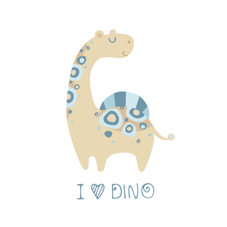 Poster with cute baby dino vector illustrationのイラスト素材