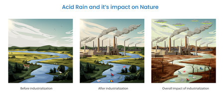 Acid rain results from industrial emissions of sulfur dioxide and nitrogen oxides reacting with...