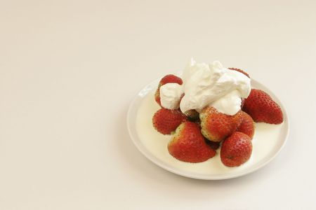 Strawberries and Creamの写真素材