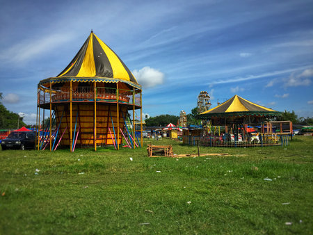 Abandoned amusement park in Riga, Latvia, Europe.の写真素材
